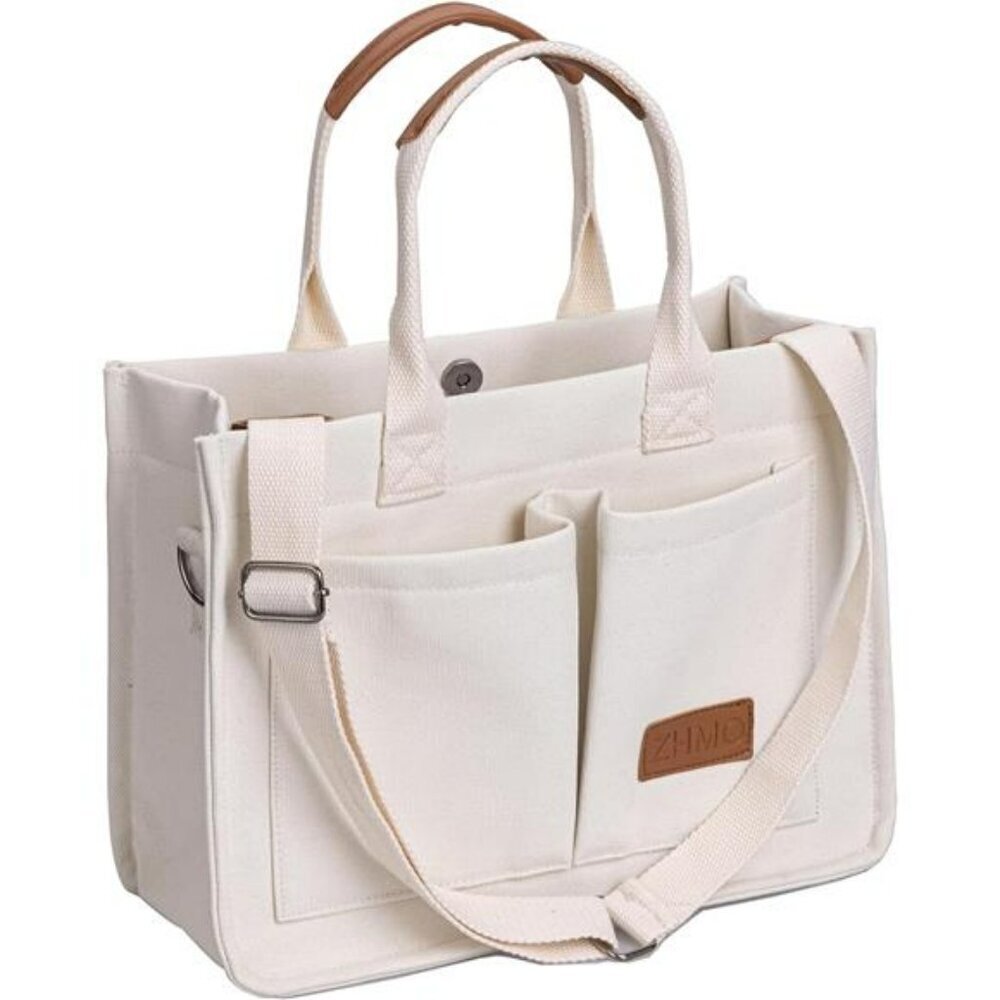 Large Canvas Tote Bag for Women Laptop Work Book Bags Crossbody Purse Handbag